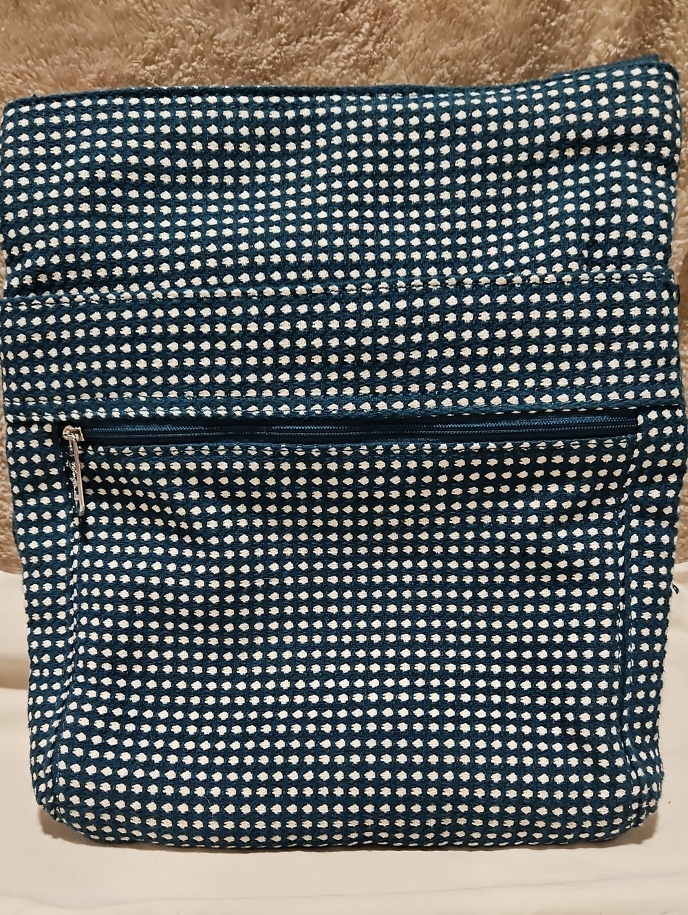 Teal/Navy and Cream Patterned Thirty-one Crossbody Bag